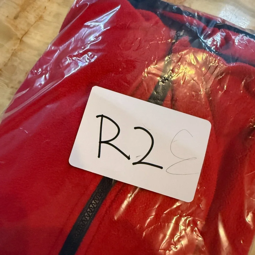 The‎ North Face Mens Fleece Jacket Size L Red Full Zip Made in USA Vintage